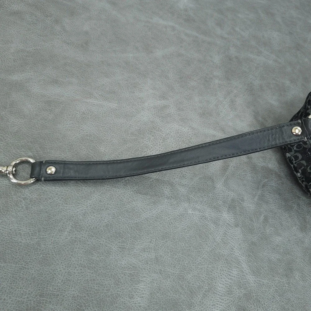 Coach Baguette Black Lurex C Pleated Op Art Signature Demi Hobo Bag Y2K
